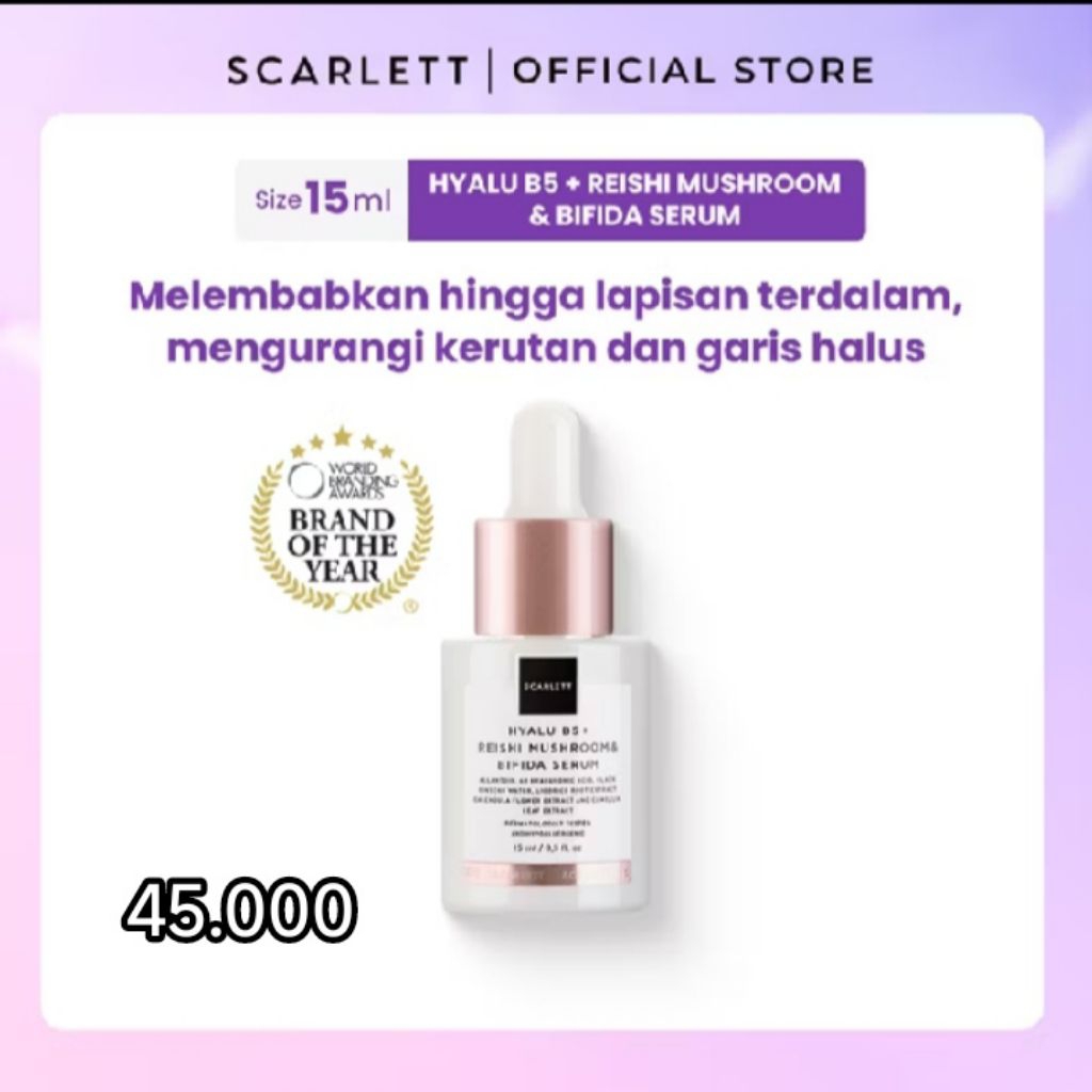 scarlett serum hyalu b5 + reishi mushroom