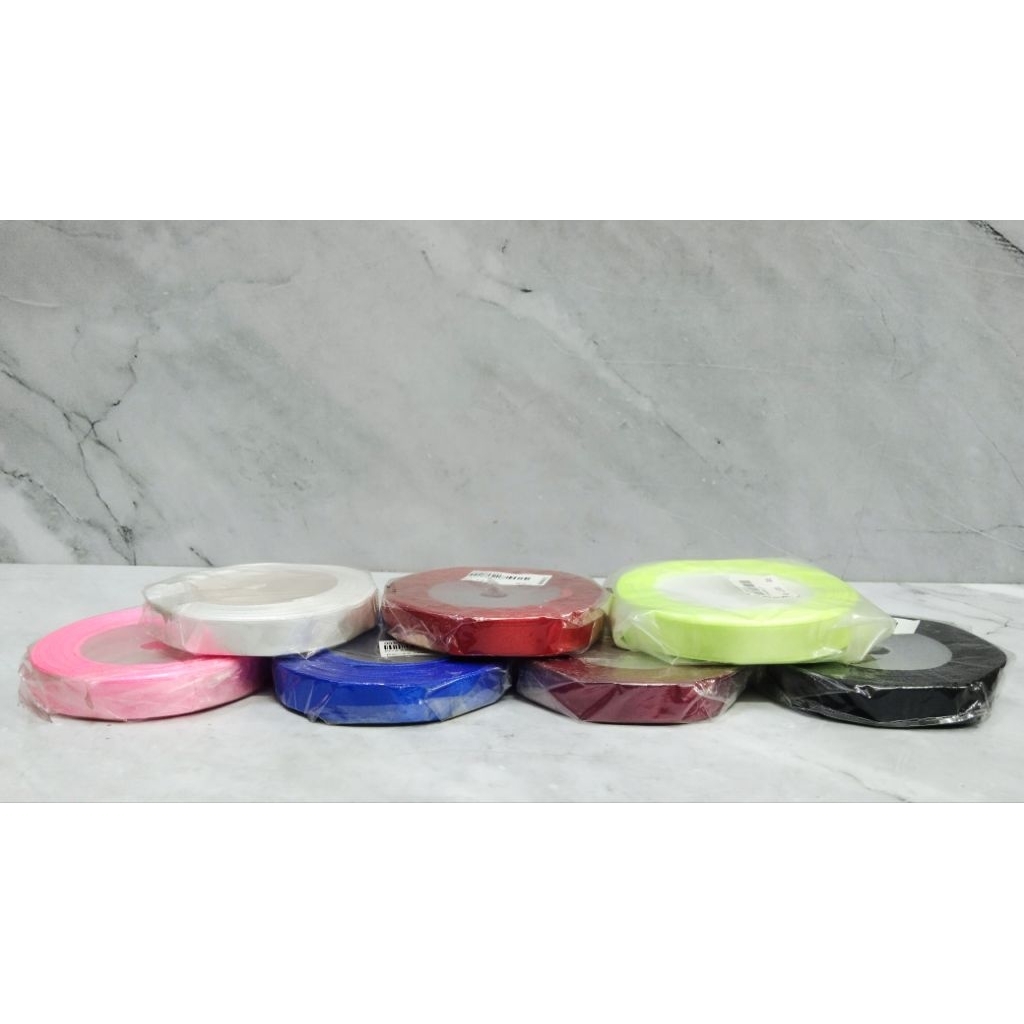 

PITA KAIN 1/2 INCH / PITA SATIN GULUNG / PITA KERAJINAN / PITA BUKET