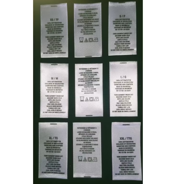 

tag label merek (size misc wash) tag label aero cod121726