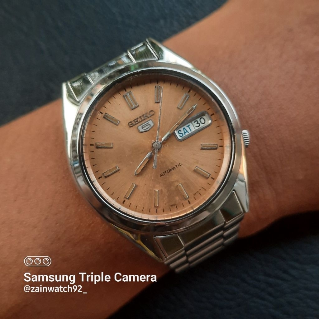 SEIKO 5 7S26-0430 Salmon Dial 21Jewels RARE ITEM ORIGINAL