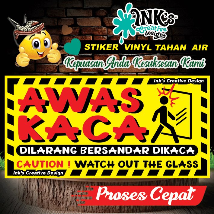 

Stiker Awas Kaca - dilarang bersandar dikaca
