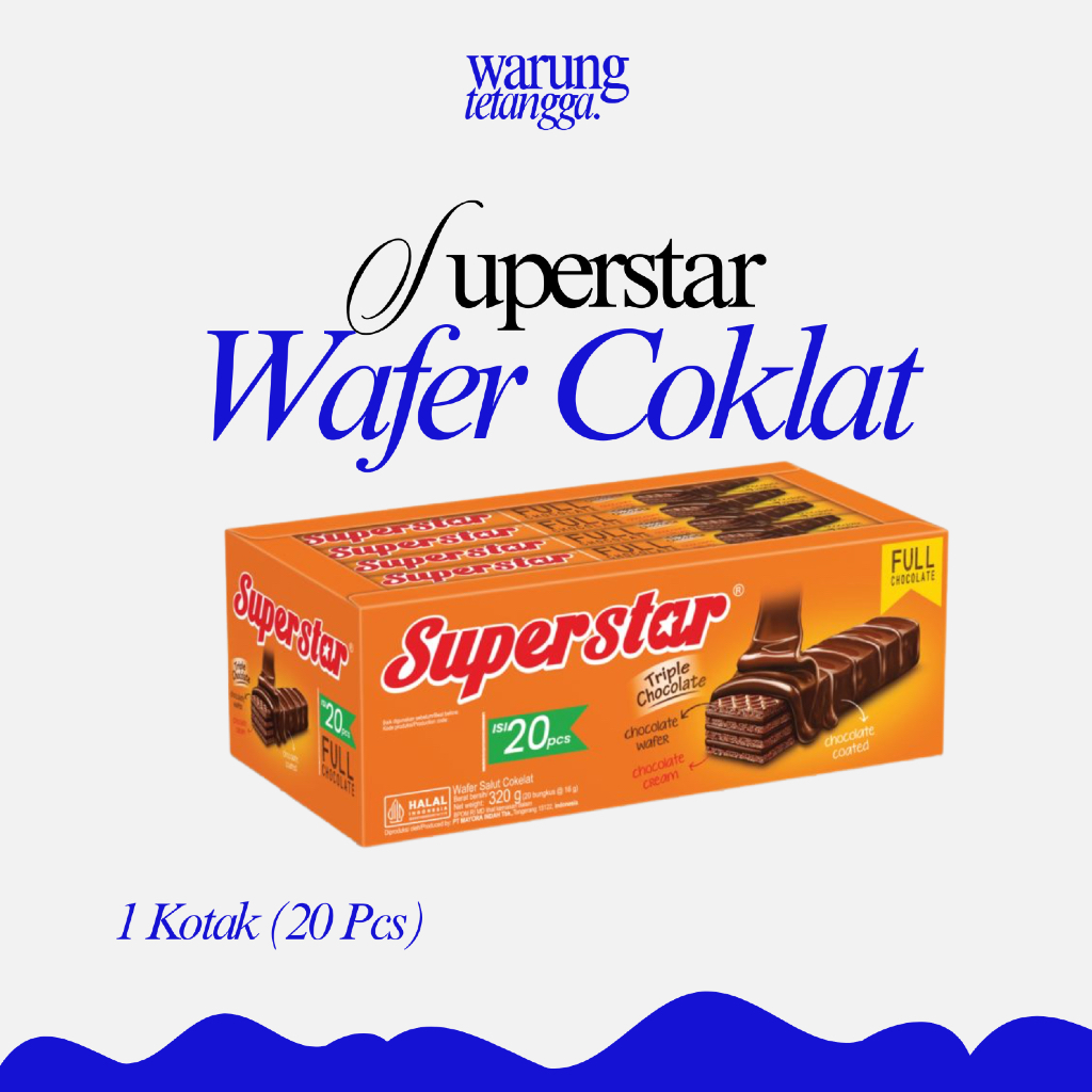 

SUPERSTAR CHOCOLATE WAFER 1 KOTAK ISI 20