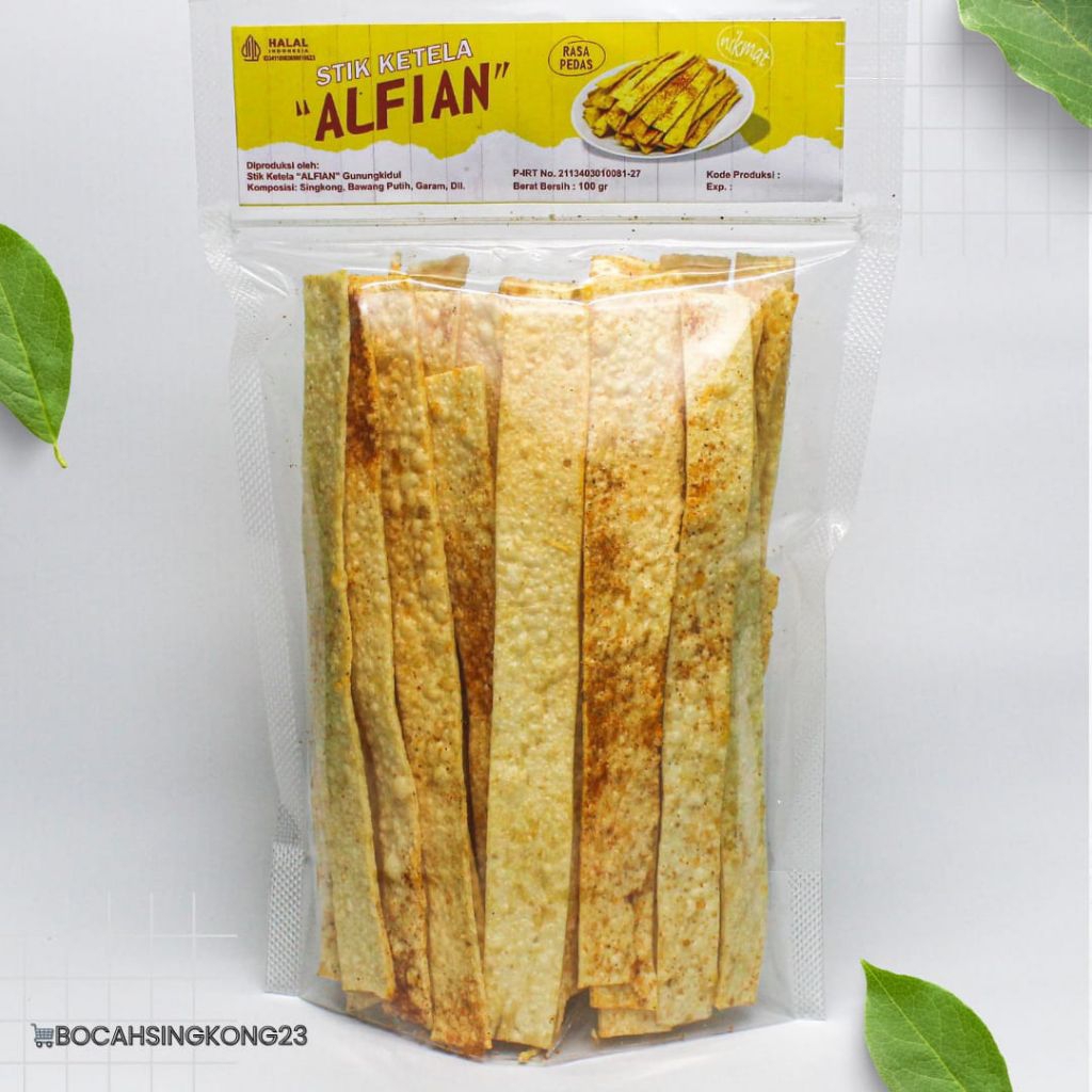 

Stik Ketela Keripik Asli Kemasan Pouch Rasa Original dan Pedas