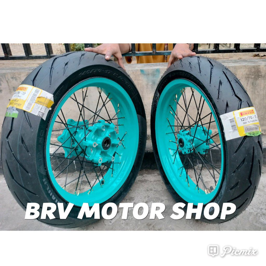 Sepaket Velg Honda Crf 150- Velg Crf  150 Tromol Original Honda Crf Ring 17 Sumo