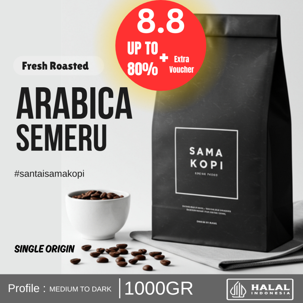 

Sama Kopi Arabica 1000 Gram Coffee Fresh Roasted | Kopi Arabica Premium 1 kg
