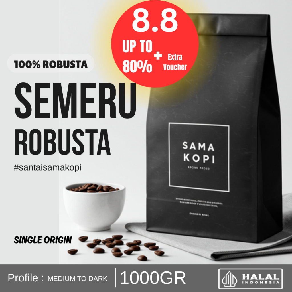 

Sama Kopi Semeru Robusta 1000GR Coffee Fresh Roasted | Biji Kopi Robusta 1 kg