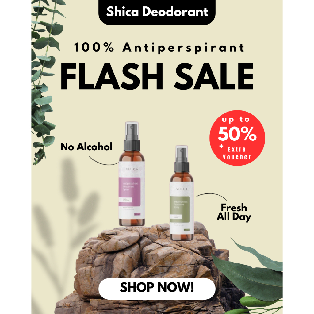 SHICA Deodorant Spray Antiperspirant BPOM | Natural Deodoran Spray | Deodoran Tawas Cegah Bau Badan