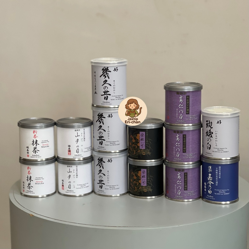 

[READY] Fukujuen Matcha Ceremonial Grade Jepang Seijin/Sangetsu/Eisho no Mukashi/Kiku no Mukashi/Ikaruga no Shiro/Sincha/Karei no Shiro