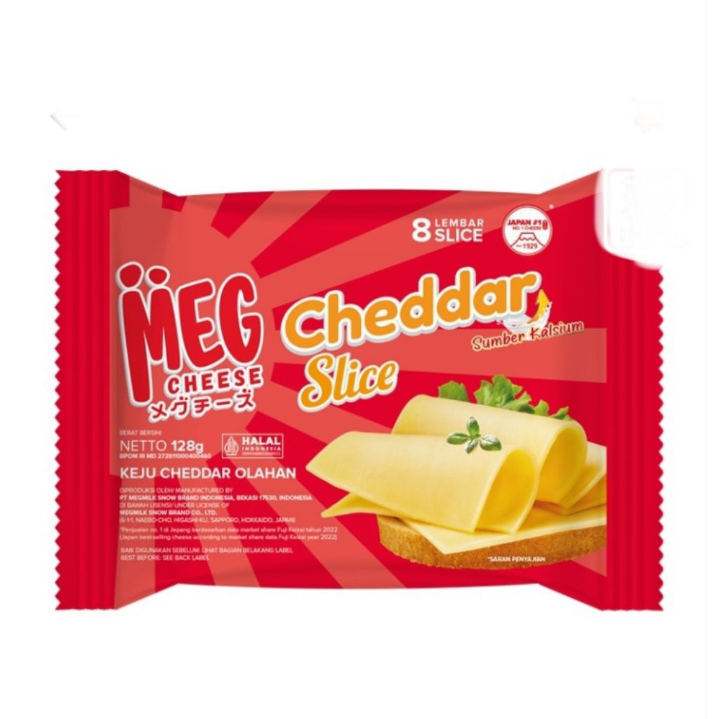 

Meg cheddar slice 8's 128 gram