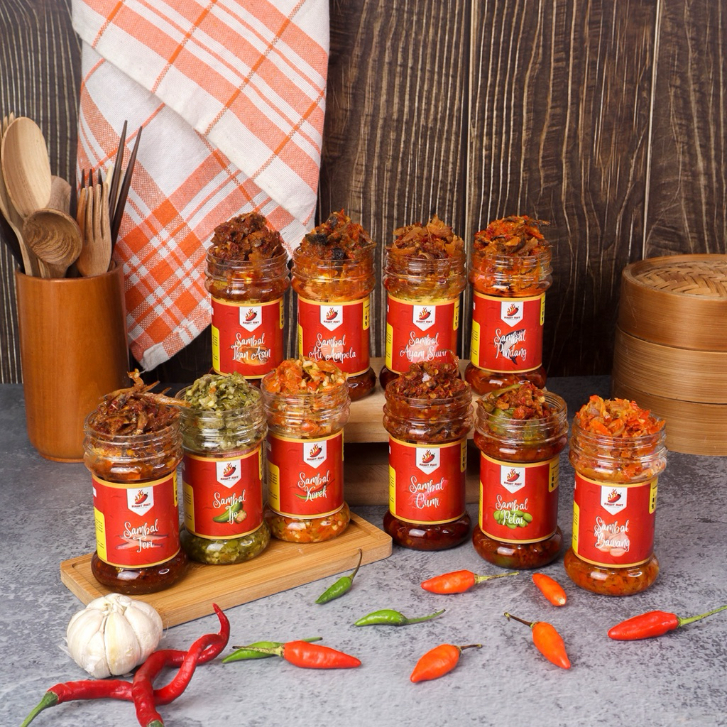 

Rawit Riot - Sambal Cumi, Pindang, Teri, Ayam suwir, Ikan Asin, Pete, Ati Ampela, Bawang, Korek, Ijo 130gr Sambel Botol Siap Saji