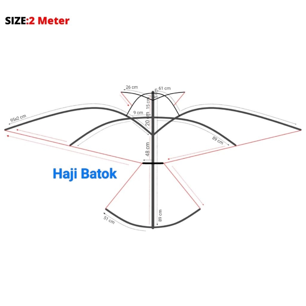 arku layangan size 200cm arku layangan besar
