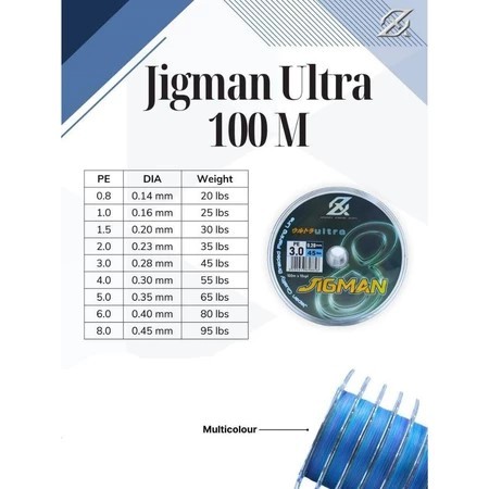 PE AXZ JIGMAN ULTRA X8 100m Conecting - MULTICOLOR