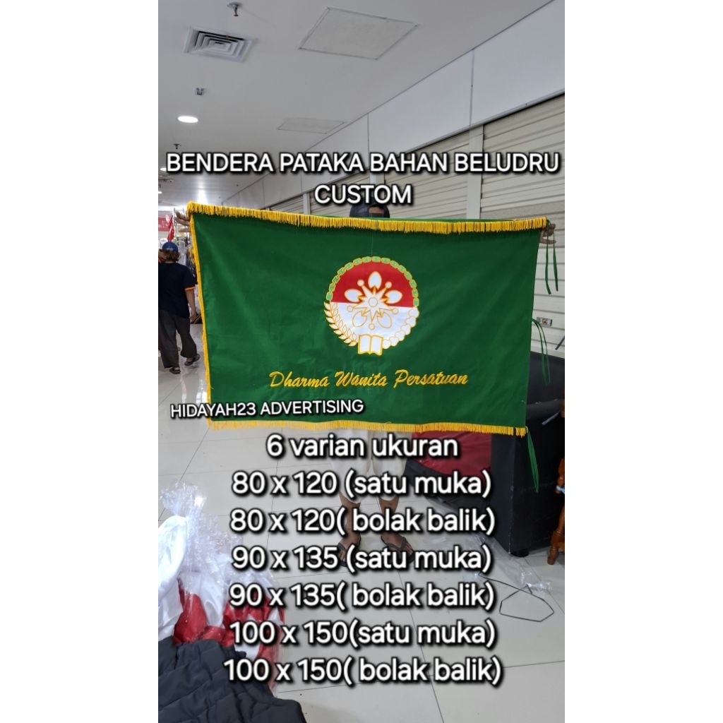 bendera custom bordir satu muka dan bolak balik bendera patak bendera bordir custom