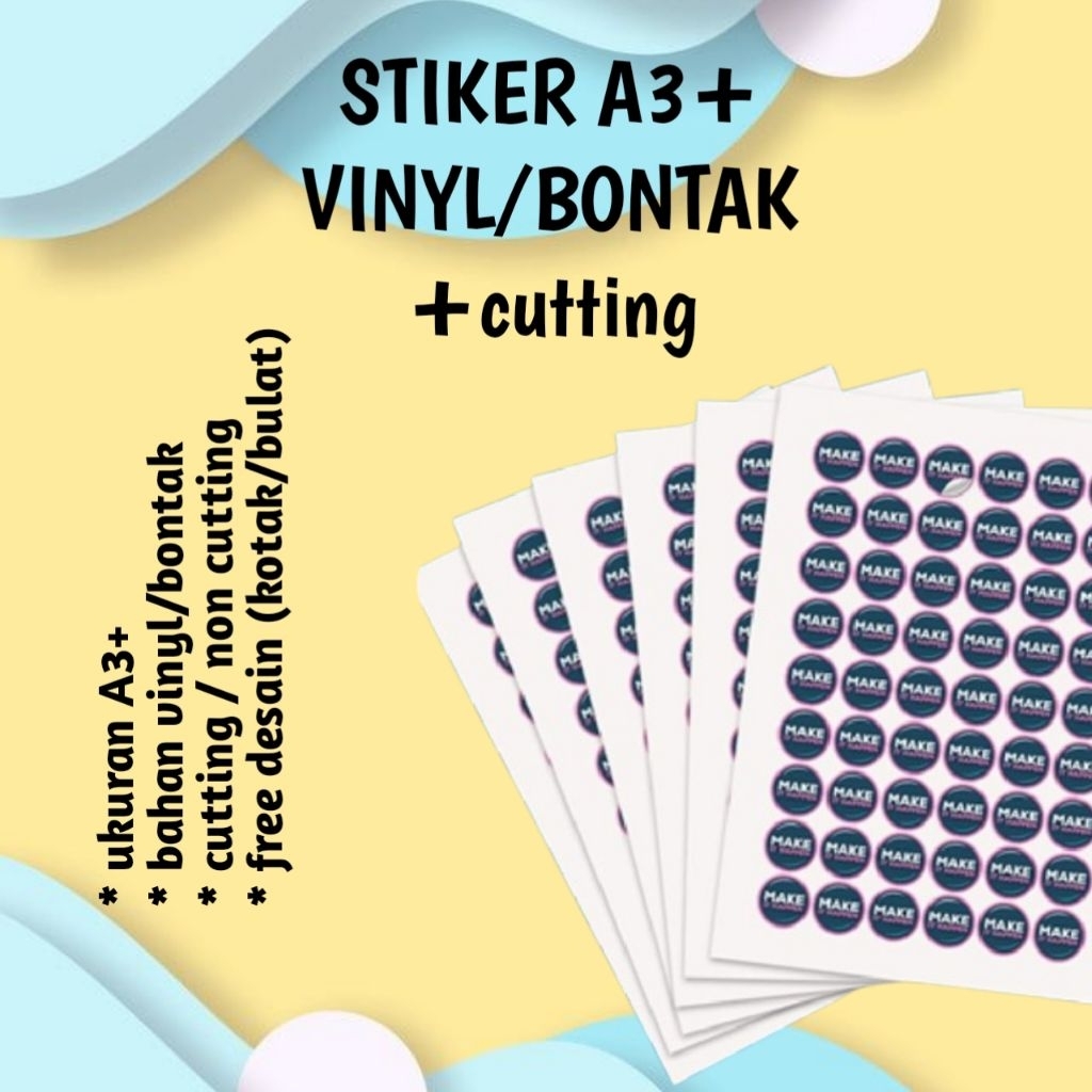 

CETAK STIKER LABEL PRODUK KHUSUS UKURAN KECIL A3 SUDAH FREE CUTTING