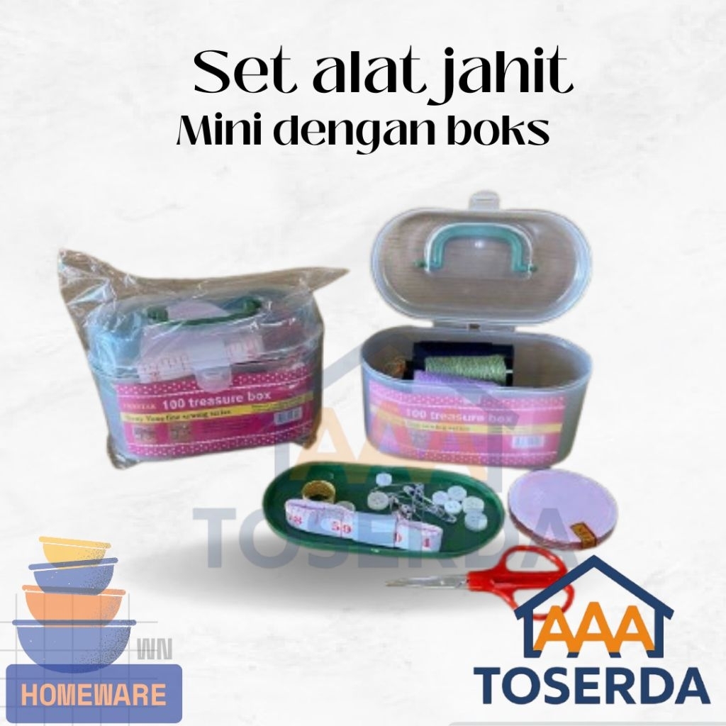 AAA Toserda | Set Alat Jahit Mini Lengkap Box Praktis – Perlengkapan Menjahit Jahit Tangan Portable