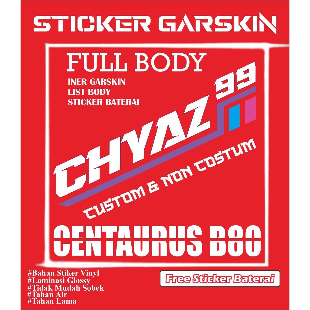 

CUSTOM STICKER PACK SKIN B80 JUGA ADA PILIHAN MOTIF GAMBAR