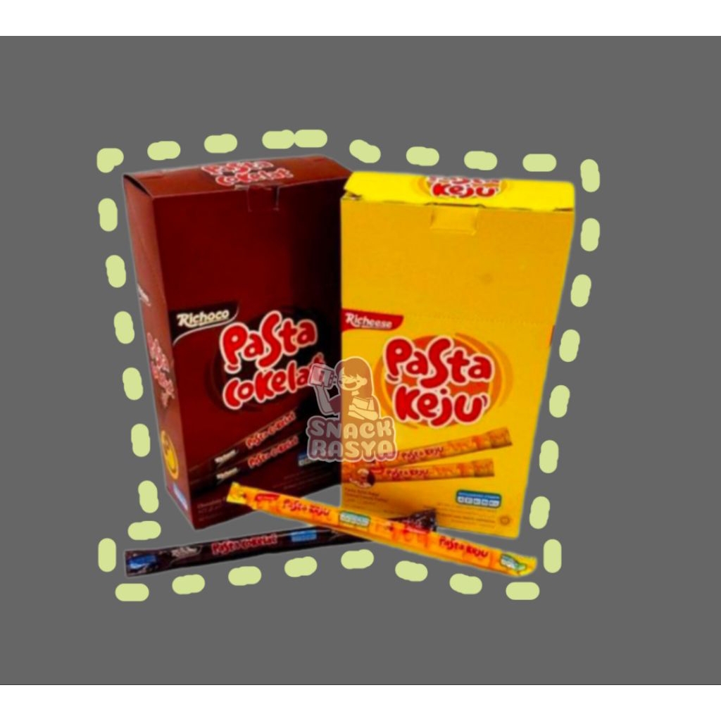 

Richeese Pasta Cokelat / Keju 1 Box berisi 30 Stick Pasta