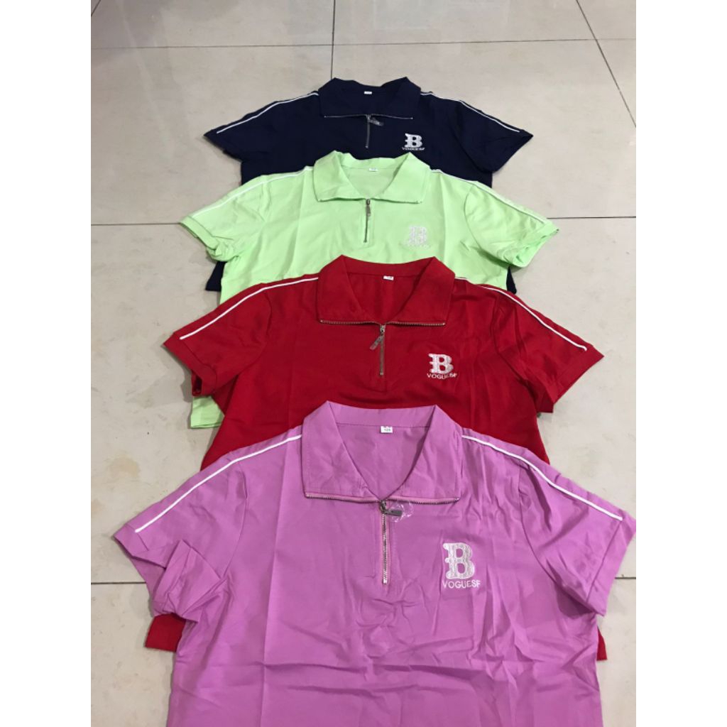 Kaos kerah wanita import