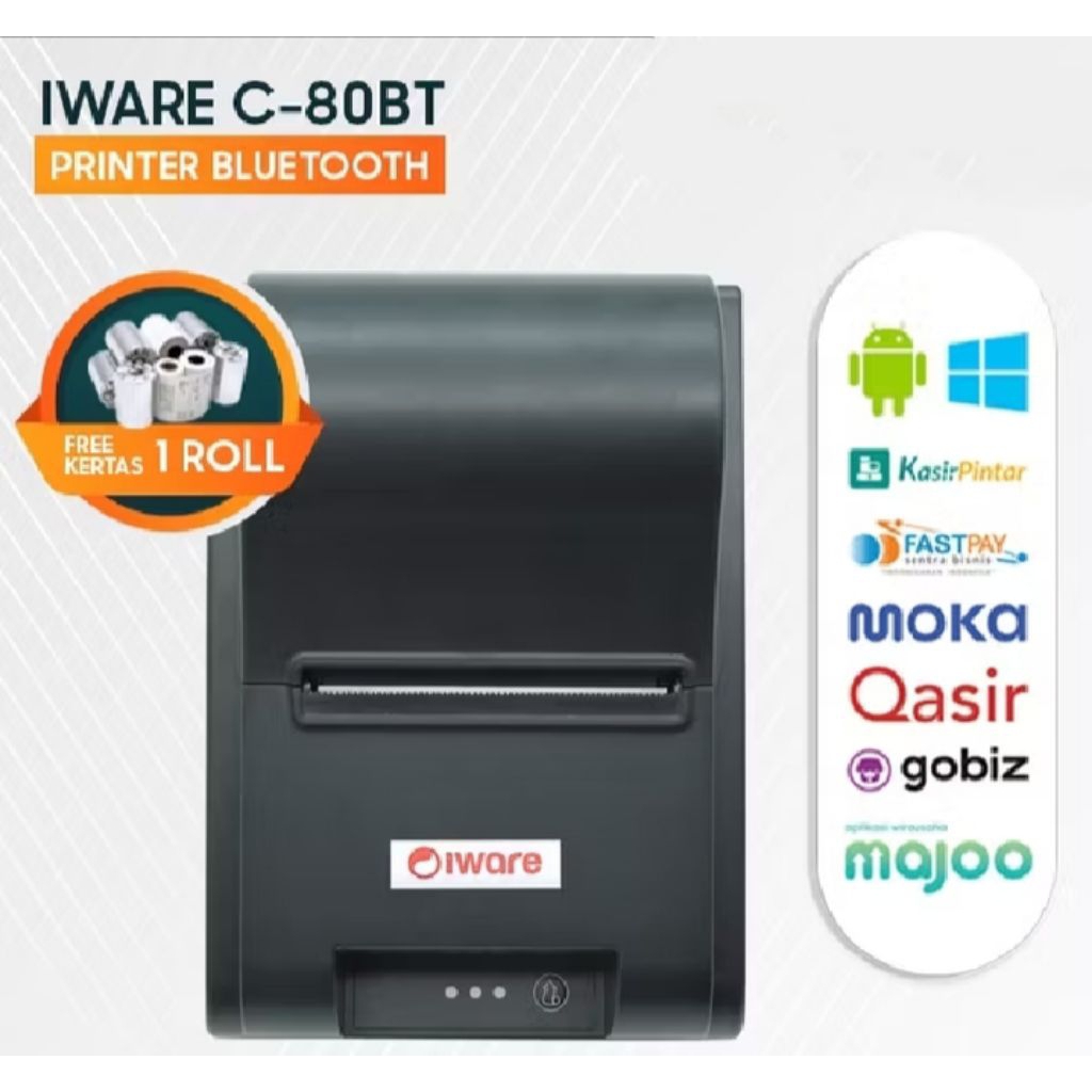 IWARE C80BT PRINTER BLUETOOTH PRINTER THERMAL KASIR uk. 80mm