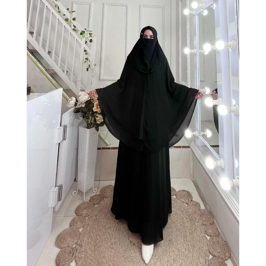 Gamis Syar'i Jumbo Set Hijab Pet Antm Free Cadar Kode AZALA By AJEZAS