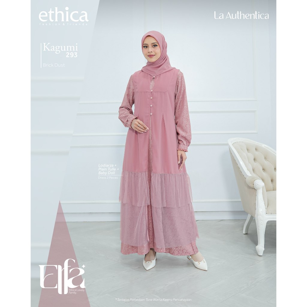 Terbaru Ethica Gamis Dress Kagumi 293 Lodiarza Tile Babydoll Elfa 294 Brick Dust