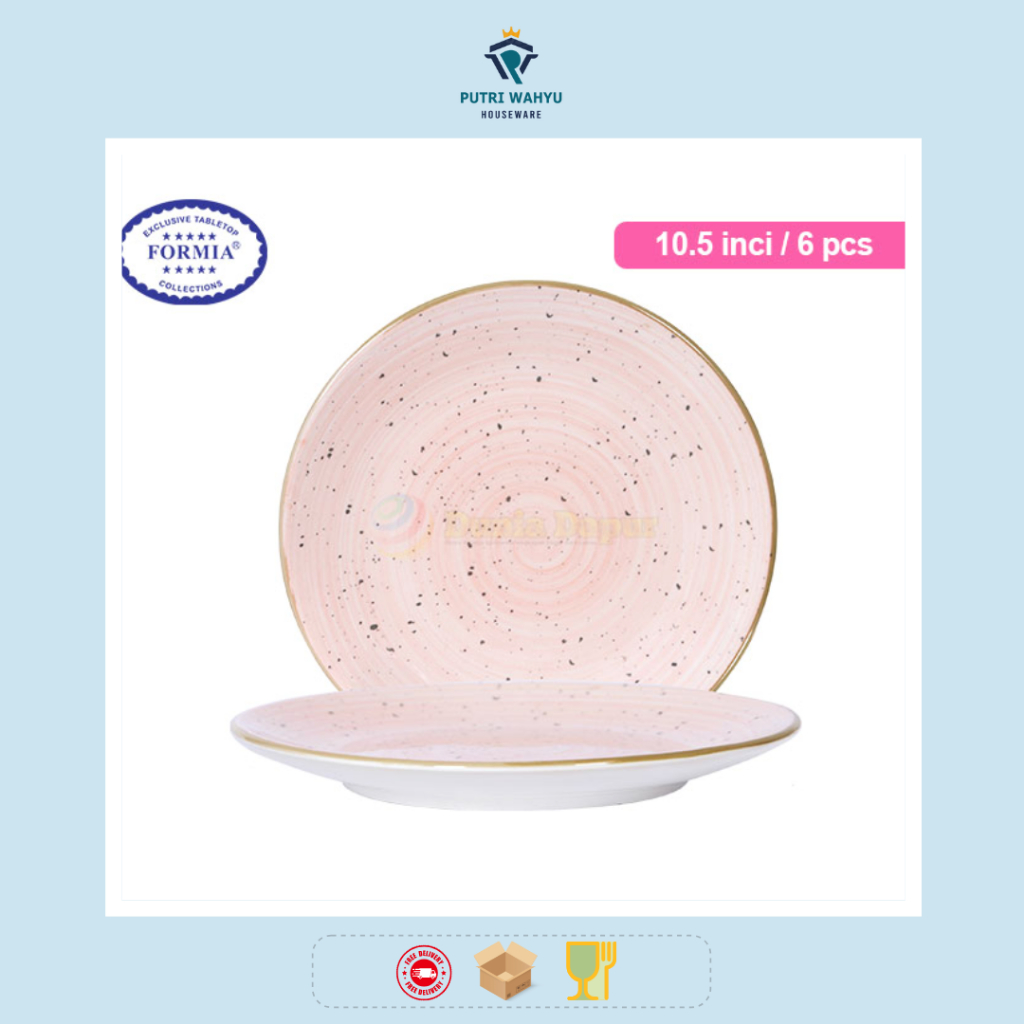 formia piring & mangkuk keramik nara pink series / pc