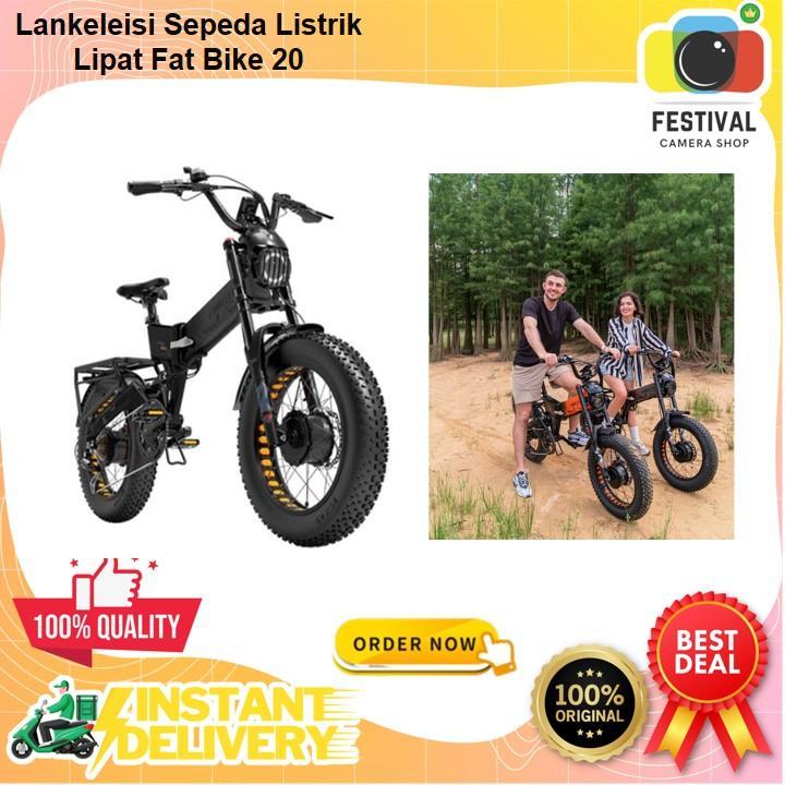 Lankeleisi Sepeda Listrik Lipat Fat Bike 20 Inch Dual Motor 48V 20Ah - X3000 MAX