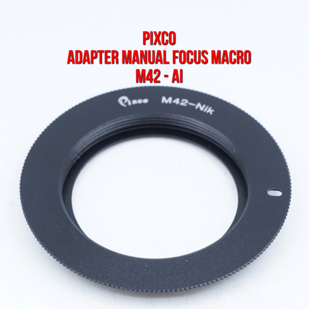 Pixco Lens Adapter | M42 - AI Macro | Lensa Minolta M42 M 42 Lenses Mount to Body Camera Nikon Nik F