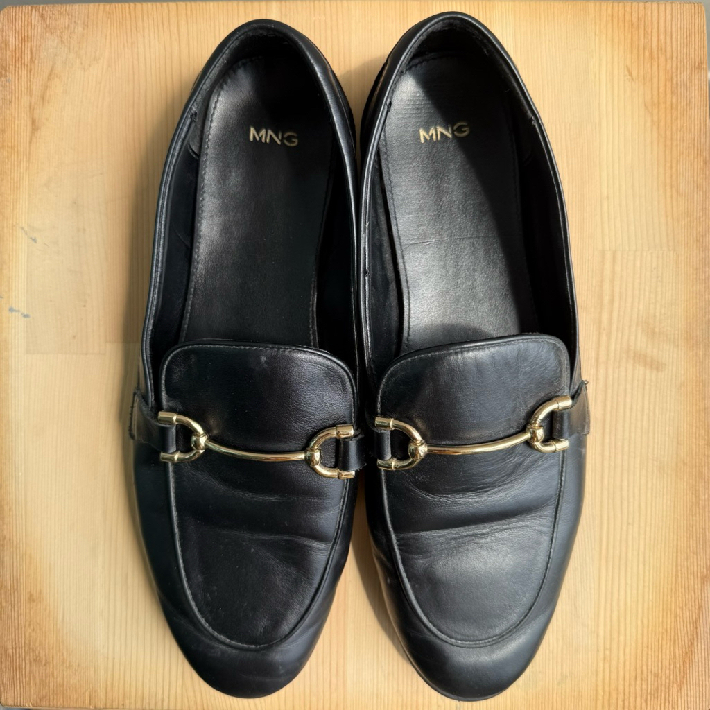 Preloved Women Loafer Horsebit Leather Black MNG Mango SECOND ORIGINAL