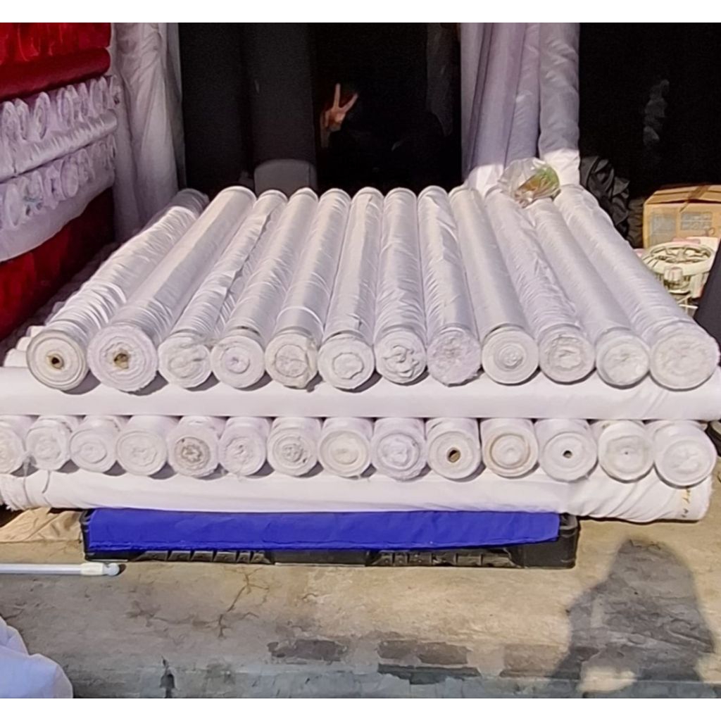 kain parasut sublim/print nilon putih bersih waterproof 100% kain tbal arahan jaket tenda cover mobi