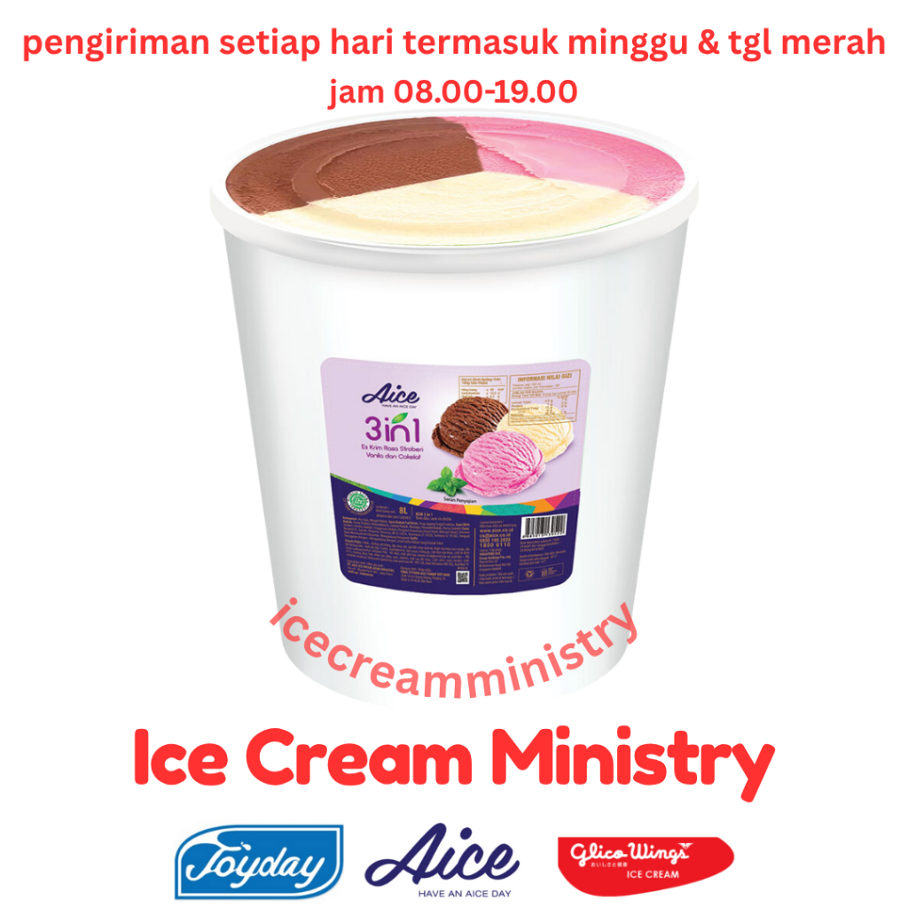 

Aice 3in1 Vanilla Coklat Strawberry Bucket / Emberan 8 | 5 Liter Khusus Pengiriman SAMEDAY