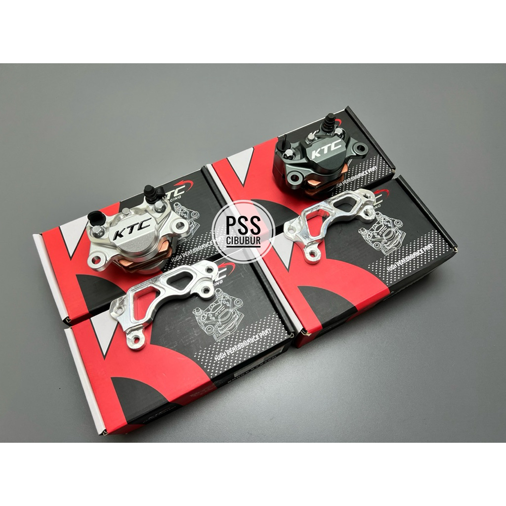 KALIPER KTC RACING 2 PISTON VARIO 125/150 220 MM BEAT SCOOPY VARIO 160 CBS PLUS BREKET 2P CNC ALMU T
