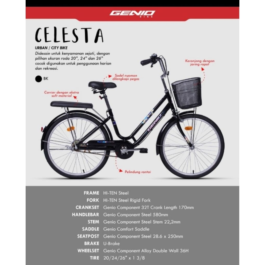 SEPEDA mini 26 CELESTA GENIO DEWASA