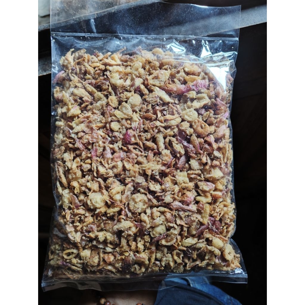 

Diskon Bawang Merah goreng Grad B kuning kriuk kemasan 500gr