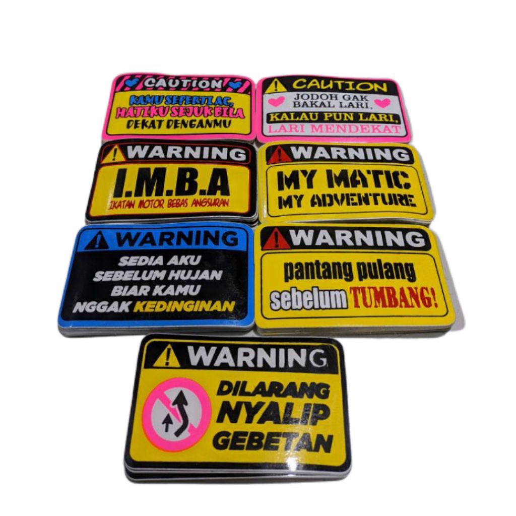 

stiker warning motor mobil - sticker motor mobil kata kata lucu isi 50/Stiker warning/Sticker kata kata/stiker motor lucu