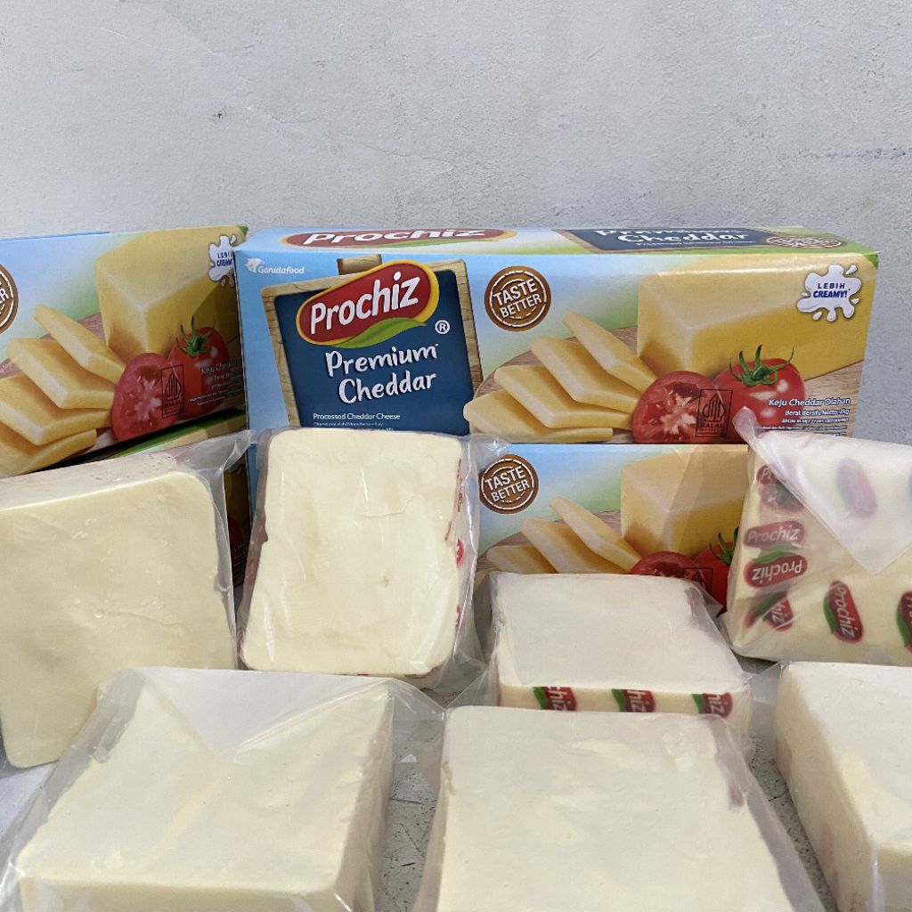 

Prochiz premium keju cheddar potongan -+230 gram | keju cheddar prochiz