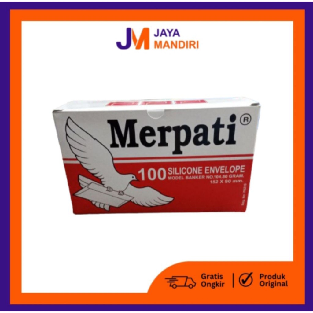 

Amplop Merpati Banker Silicone 104 – 80 Gram (152 x 90 mm) Isi 100 pcs