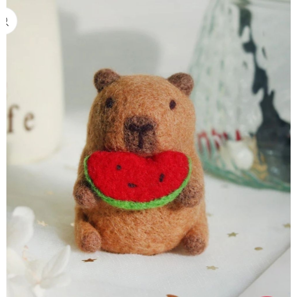DIY Kit Animal Felt Wool Needle Poke Kerajinan Boneka Capybara Binatang Lucu
