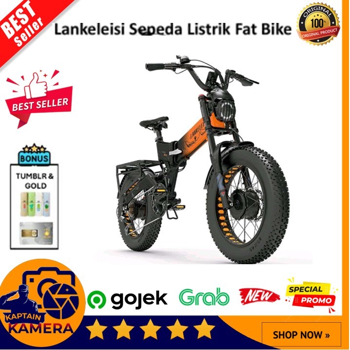 Lankeleisi Sepeda Listrik Lipat Fat Bike 20 Inch Dual Motor 48V 20Ah - X3000 MAX