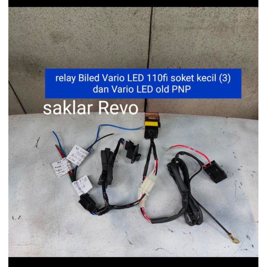 relay biled Vario LED old 2017, Vario LED 110fi soket kecil PNP saklar Revo