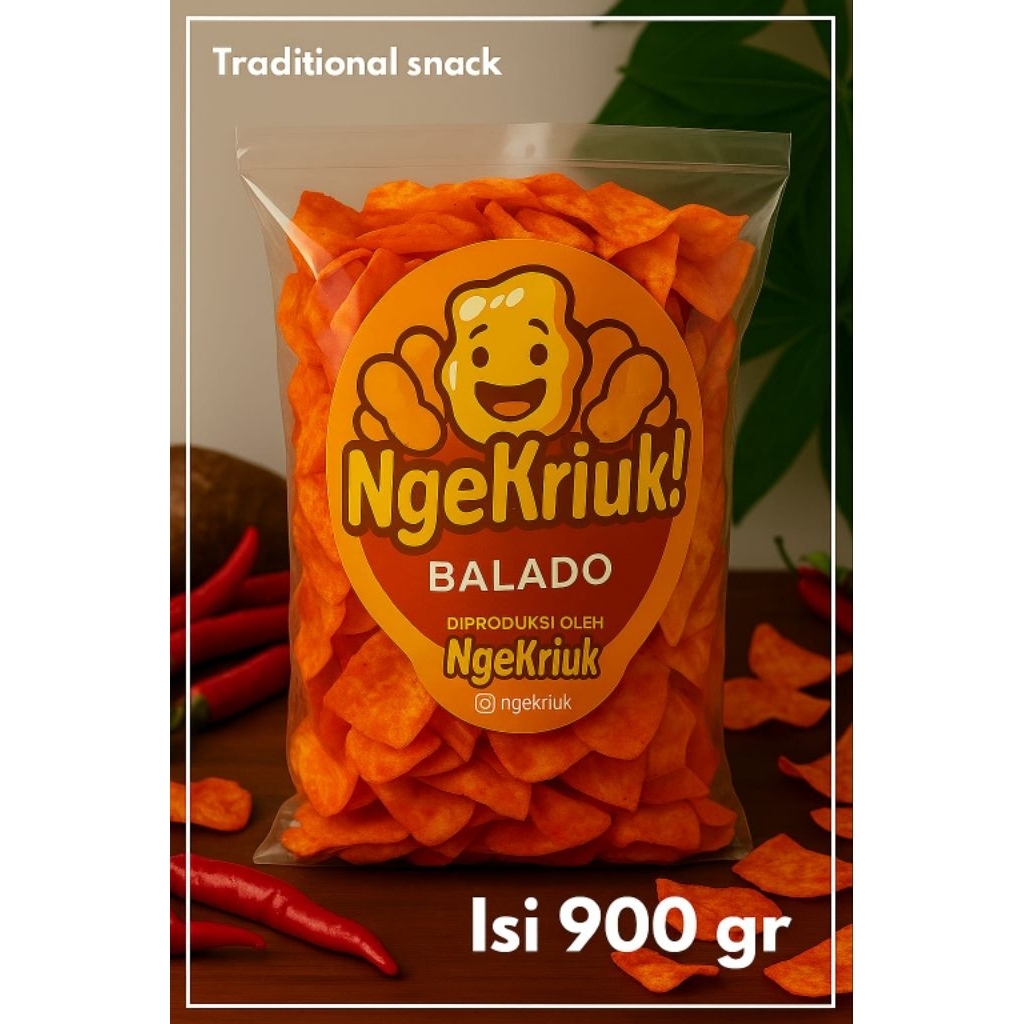 

NgeKriuk! Keripik Singkong Mangleng Balado 900gr – Camilan tradisional Gurih & Renyah