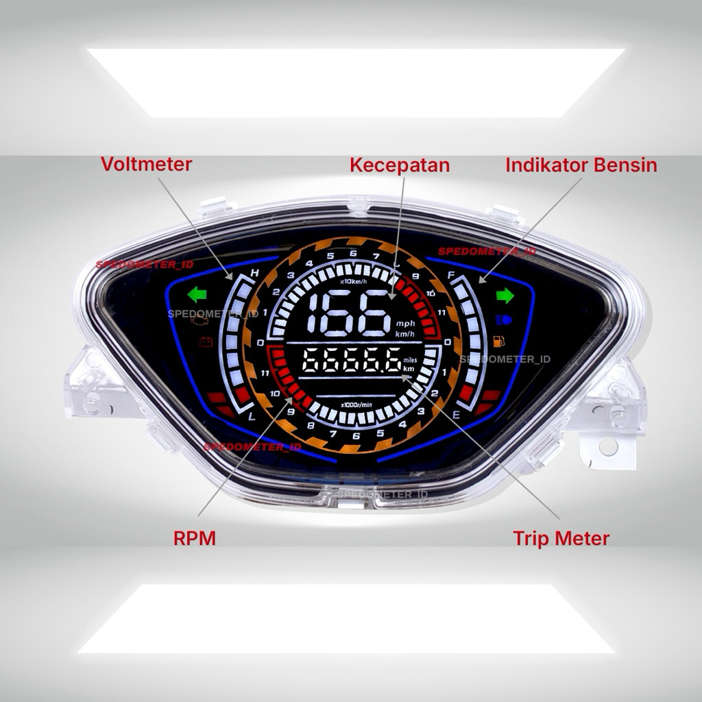 Spedometer Digital Supra X 125 KPH Socket PNP