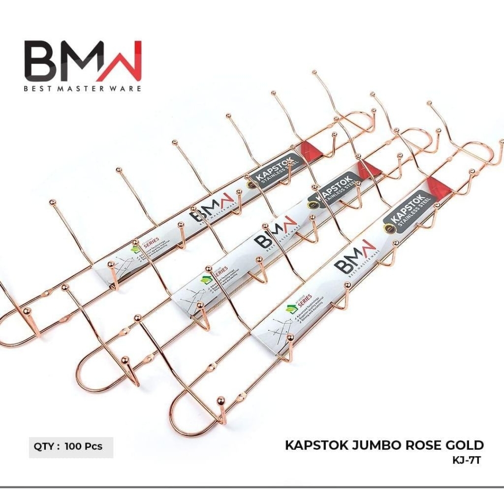 kapstok/gantungan baju BMW gold jumbo 7 kait