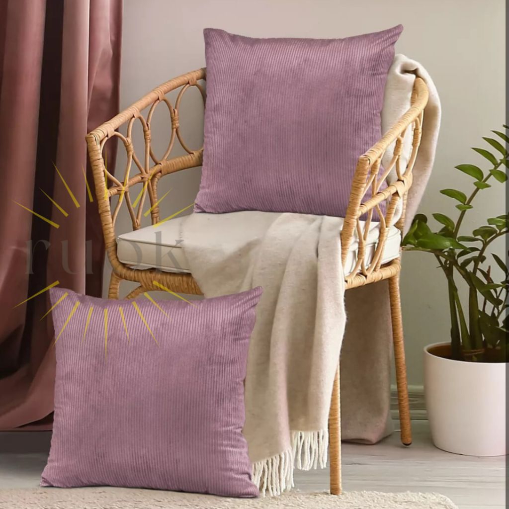 ruok.id - SARUNG BANTAL SOFA CANTIK BAHAN CORDUROY UNGU TERMURAH DI SHOPEE (UKURAN 30x30 35x35 40x40