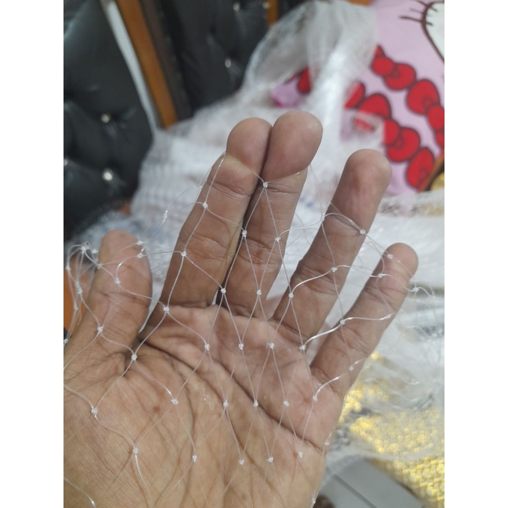 jaring / daun jala ikan 1"1/2 panjang 4,5 meter ketebalan senar 0,40 jaring jala TANPA PEMBERAT