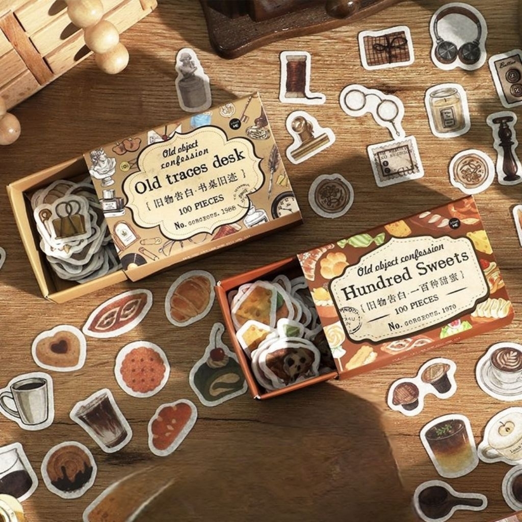 

100 pcs sticker kecil washi paper jurnal scrapbook diary diy