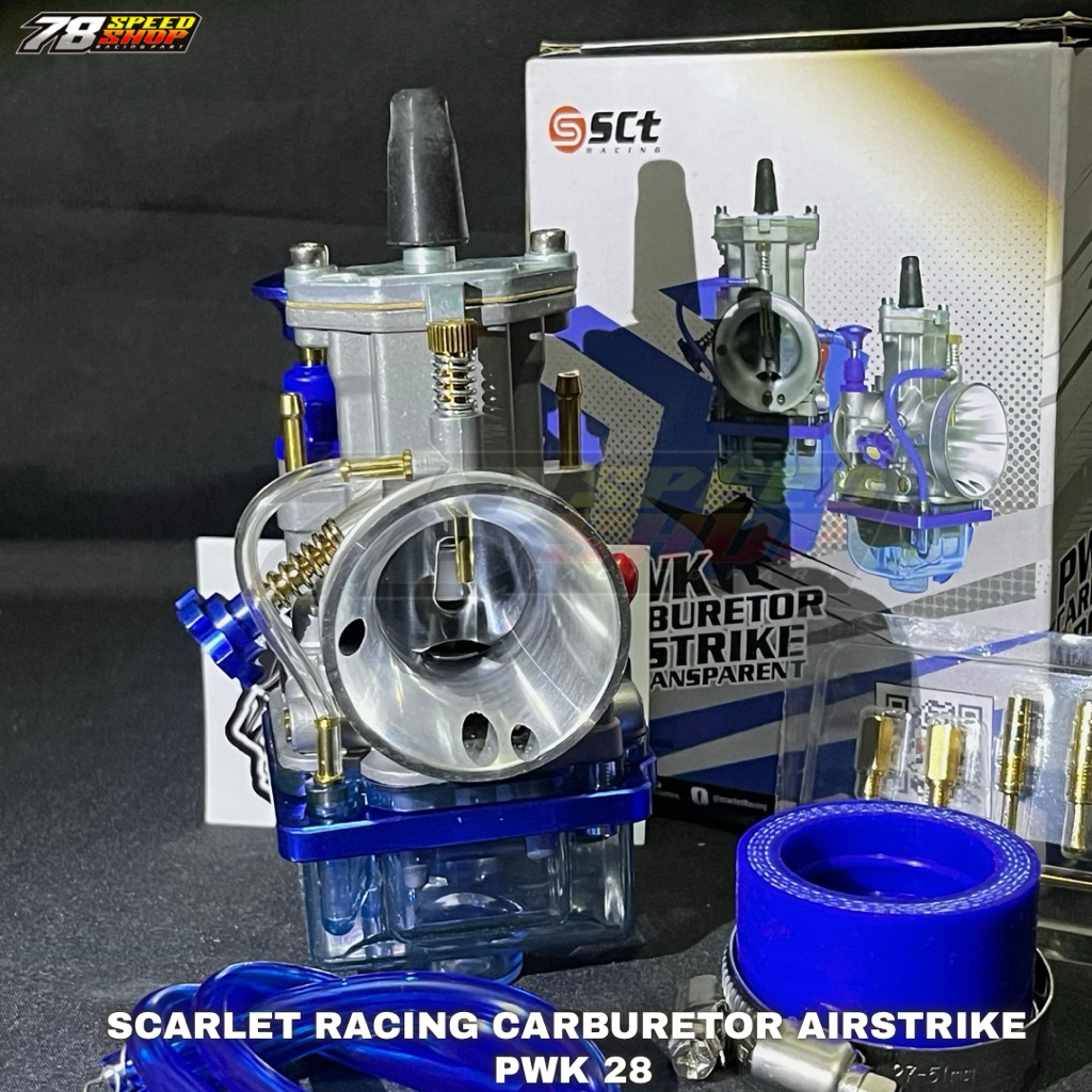 Carburetor Karburator Scarlet Pwk 28 Airstrike Transparan Karbu Pwk 28 Airstrike Blue Original Scarl