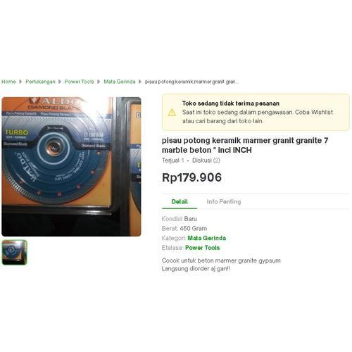 

pisau potong keramik marmer granit granite 7 marble beton " inci INCH