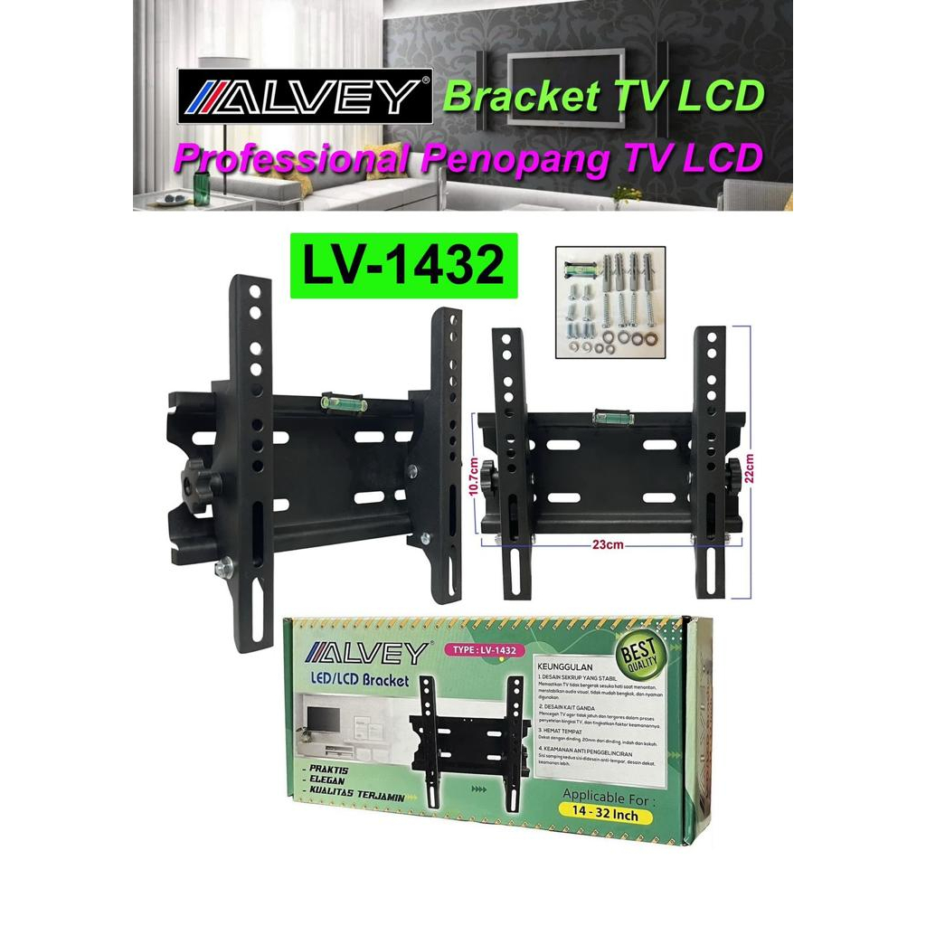 Bracket TV LCD ALVEY LV- 1432 Penyangga TV LCD Bracket Dinding TV LCD Bahan Besi