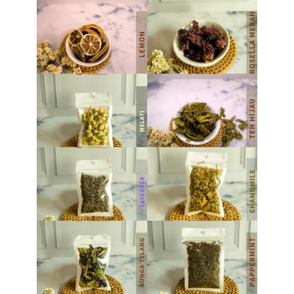 

Flower Tea / Teh Bunga Premium Trial Sachet / Lavender / lemon / Green Tea